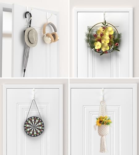 KitchLife Door Hooks 2 Pack White Heavy Duty