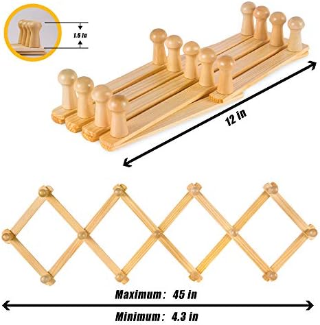 Prairie Star Expandable Coat Rack with 13 Peg Hooks for Storage of Hats Scarves Purses and More