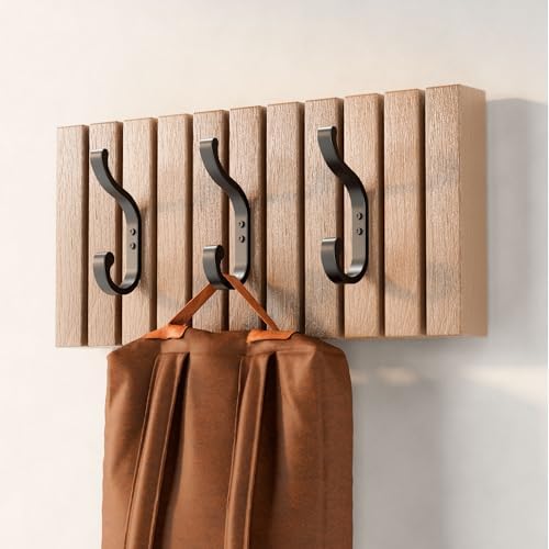 Heavy Duty Wall Mount Coat Hooks 4 Pack 30 lbs Capacity Black