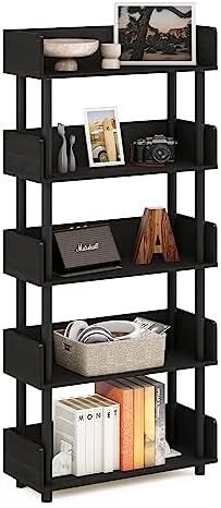 Furinno 5-Tier Display Rack with Back and Side Panels