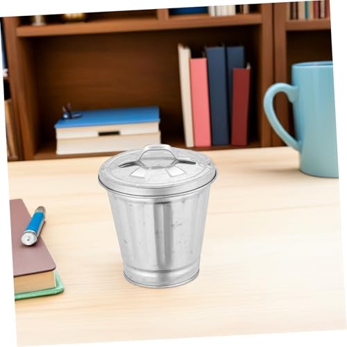 Jojofuny 9 Pcs Metal Mini Trash Can - Space-Saving Storage Bins with Lids