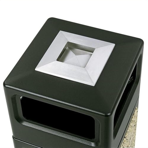 Home Square 2 Piece Outdoor Trash Can Set in Black