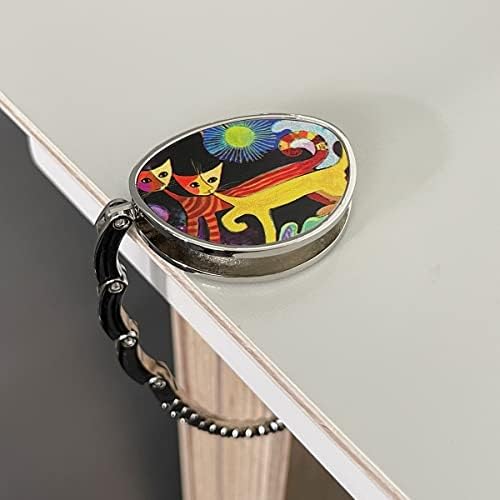 Wrapables Stylish Purse Hook Hanger with Cats