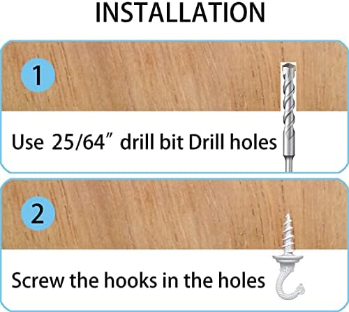 4 Pieces Heavy Duty Swag Ceiling Hooks for Hanging Plants and Decorations White