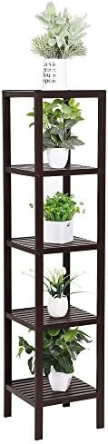 SONGMICS 5-Tier Bamboo Shelf Unit - 13x13x575 Inches