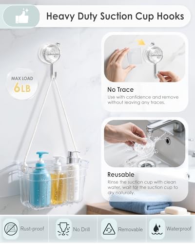 Upgrade Twist-lock Clear Suction Towel Hooks 2 Pack