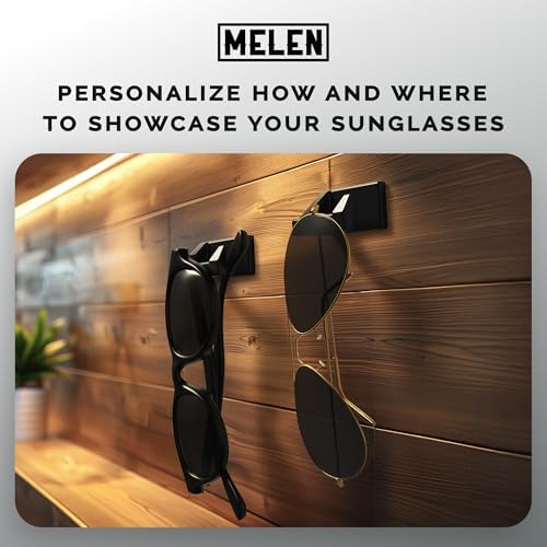 MELEN Adhesive Sunglass Wall Organizer 8-Pack - Clear