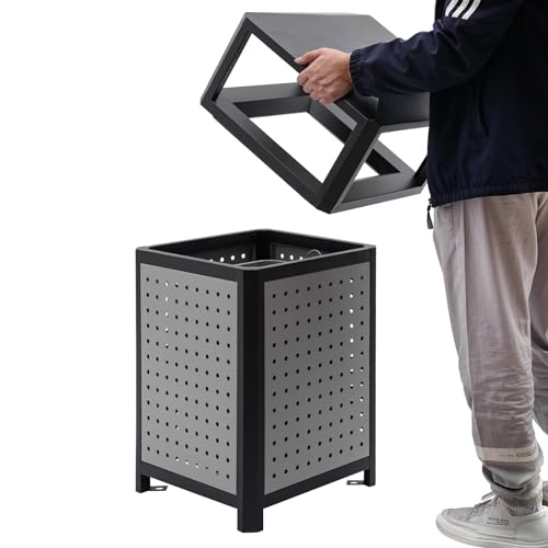 Commercial Waste Container Trash Can with Ashtray - 15 Gallon Stainless Steel