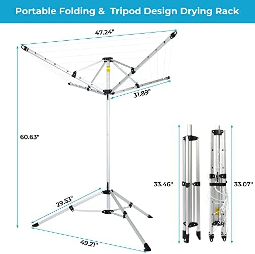 JS HANGER 4-arm Aluminum Clothesline Drying Rack