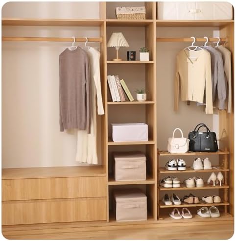 Varhomax Bamboo Shoe Rack 4 Tier Free Standing