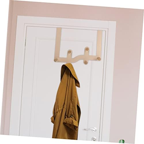 Cabilock Door Clothes Hanger Organizer with 6 Wooden Hooks No Drill Easy Installation