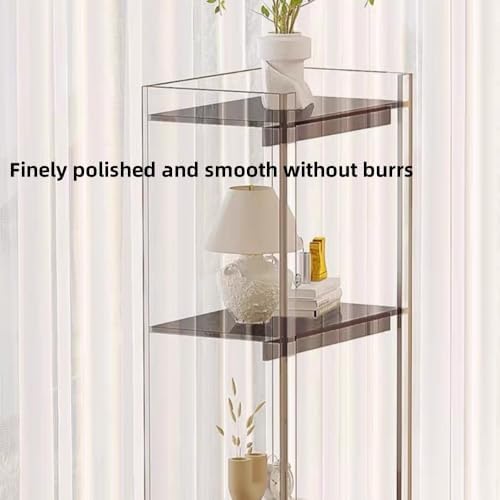 3-Tier Acrylic Bookshelf for Small Spaces Orange