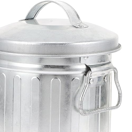 Vintage Iron Stationery Storage Barrel Mini Desktop Trash Can for Office and Home