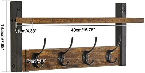 YMYNY Wall Coat Rack with 8 Hooks and Floating Shelf