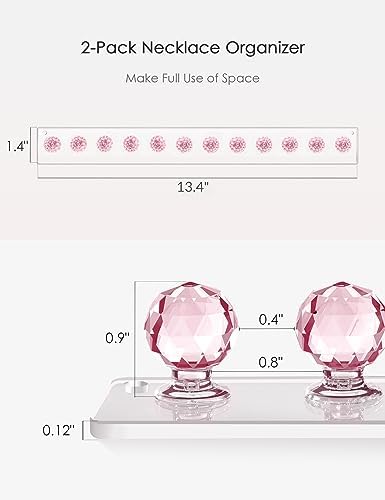 Heesch Pink Acrylic Necklace Holder 2-Pack