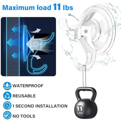 ANDGOO 30 Pack Heavy Duty Shower Suction Hooks