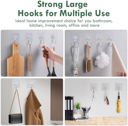 Lsnisni 20 Pack Heavy Duty Adhesive Hooks