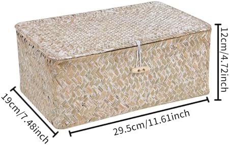 FEILANDUO Wicker Shelf Baskets with Lid