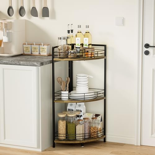 BUTUNITA 3-Tier Corner Shelf Unit - Brown