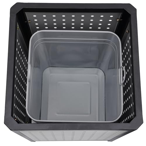 Commercial Waste Container Trash Can with Ashtray - 15 Gallon Stainless Steel