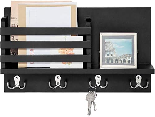 Dahey Rustic Black Wall Mounted Mail Holder Key Rack Organizer