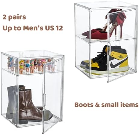 Attelite XX-Large Clear Display Case Stackable Plastic Storage Bins with Lid