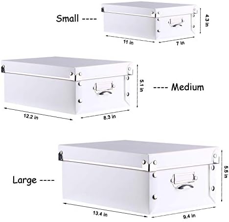 Seekind Decorative Storage Boxes with Lids Waterproof 3-Piece Set