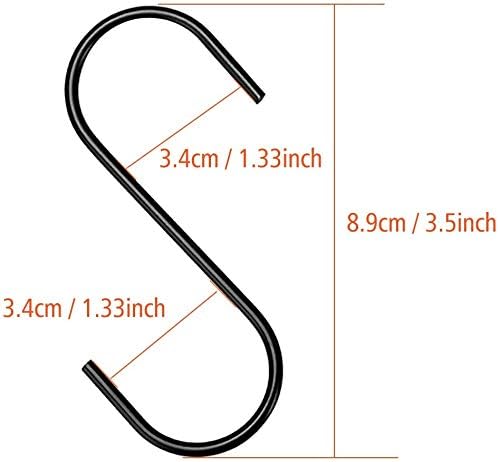 50 Pack Black S Hooks Heavy Duty Kitchen Storage Hooks