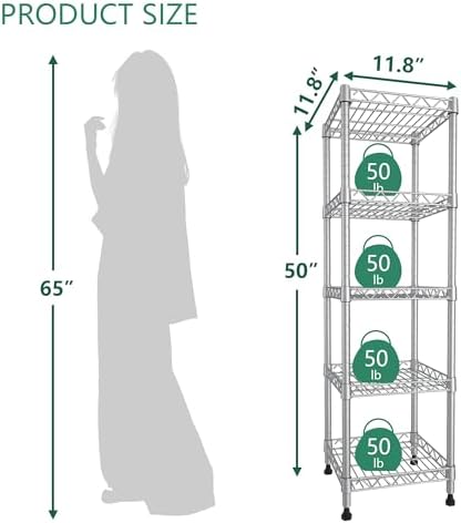 GIOTORENT 5 Tier Standing Metal Shelving Unit
