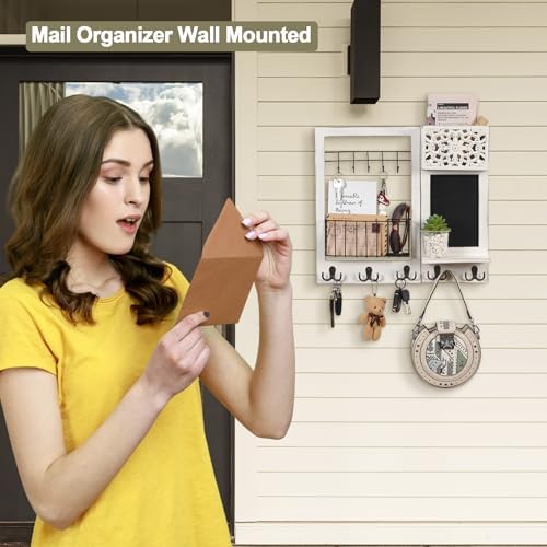 Dhmkfly Key Holder Wall Mount with Chalkboard