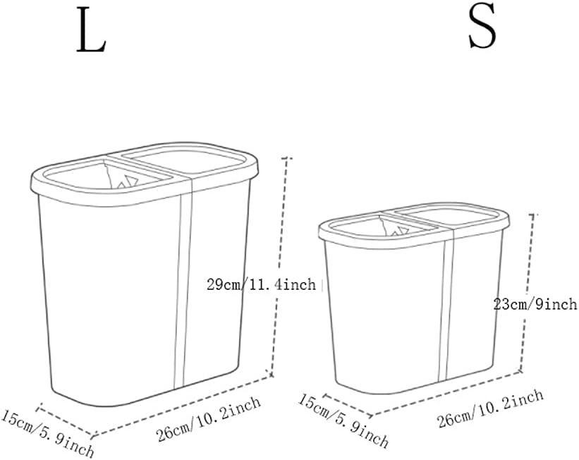 Bins Recycling Waste Bin For Kitchen Home Decor With Wooden Handle
