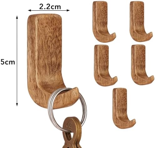 Indian Shelf 6 Hook Wall Organizer with Adhesive Strips