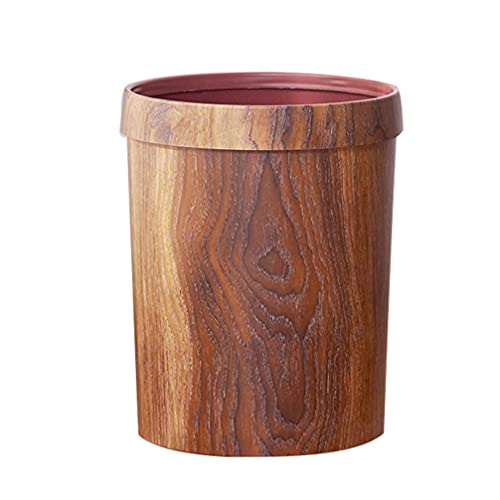 DOITOOL Decorative Trash Can with Wood Grain Design