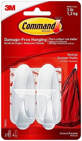 Command Medium Designer Hooks 2 Hooks 4 Strips