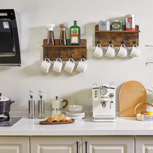 YMYNY Wall Mounted Coat Rack with 8 Hooks and Shelf