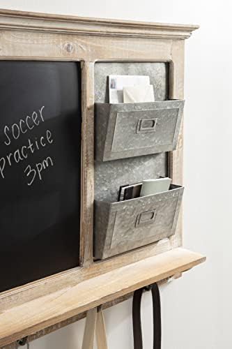 Kate and Laurel Idamae Farmhouse Wood Wall Organizer with Hooks