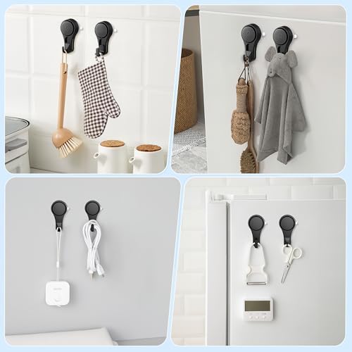 VISV Shower Suction Cup Hooks 2 Pcs Black