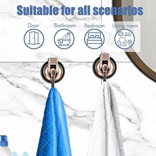 Suction Cup Wreath Hanger 2Pack Black Heavy Duty Window Waterproof Shower Hooks for Bathroom Towel Glass Door Camper