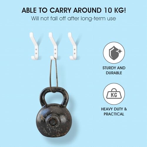 GlazieVault Wall Coat Hooks 5 Pack Heavy Duty Rust Free