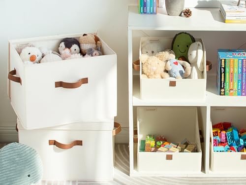 StorageWorks Fabric Storage Bins with Lid 2-Pack Ivory White