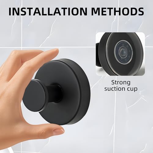 Suction Cup Hooks for Wreaths on Glass 2 Black
