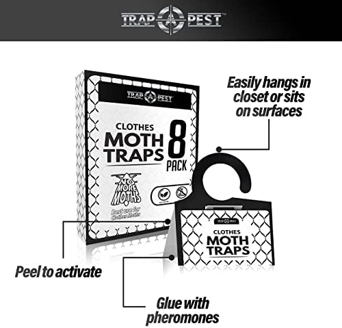 Clothing Moth Traps 8 Pack Pheromone Non-Toxic Sticky Trap for Closets