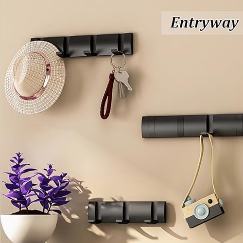 Modern Wall Mounted Coat Rack with 4 Hooks