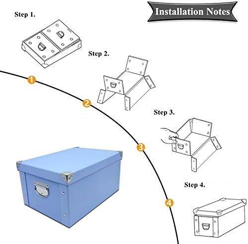 GUOZI Collapsible Storage Box with Handles and Metal Corners