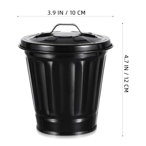 MAGICLULU Mini Galvanized Trash Can with Lid Wastebasket