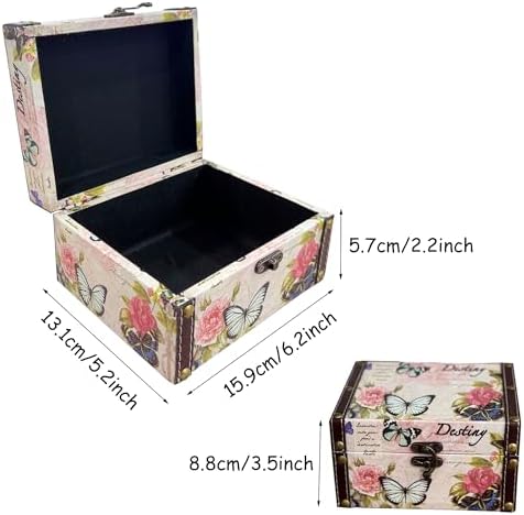 Butterfly Jewelry Box Pink Storage Decorative Box for Jewelry Trinkets and Photos