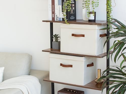 StorageWorks Fabric Storage Bins with Lid 2-Pack Ivory White