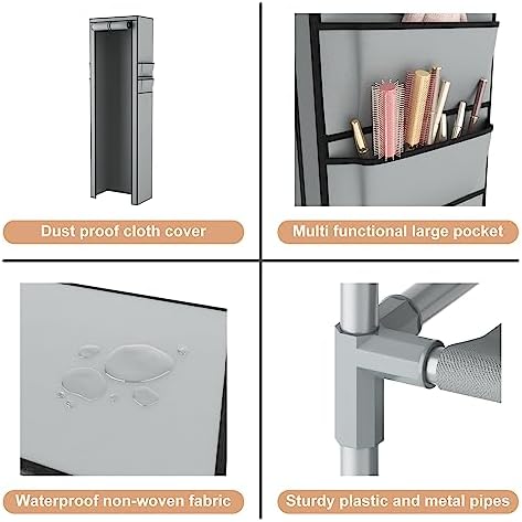 VTRIN 10 Tier Vertical Narrow Shoe Rack Organizer Tall Free Standing Grey