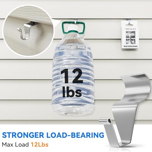 MIUKAA Vinyl Siding Hangers Hooks 8 Pack Sturdy No Hole Hooks for Hanging Outdoor Decorations