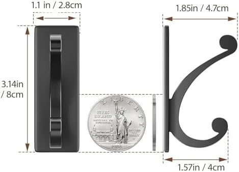 Adhesive Wall Hook for Towel Coat - 10LB Matt Black 4-Pack